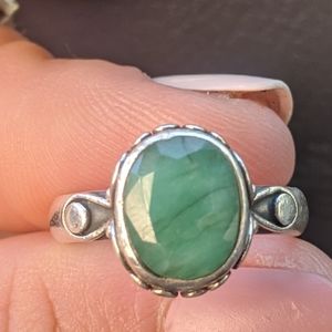Amazonite Silver Cocktail statement Ring